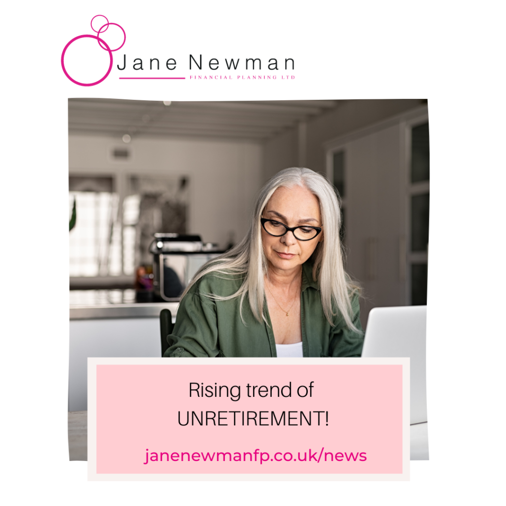 Lady sitting at her desk with laptop open. Rising trend of unretirement